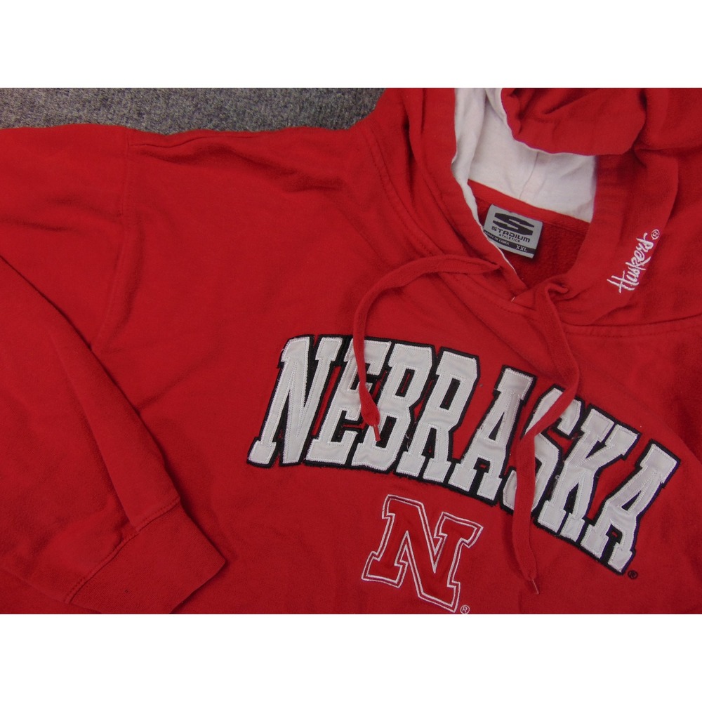 Nebraska‎ Corn Huskers Mens 2XL Red Hoodie Pullover Stadium Athletics